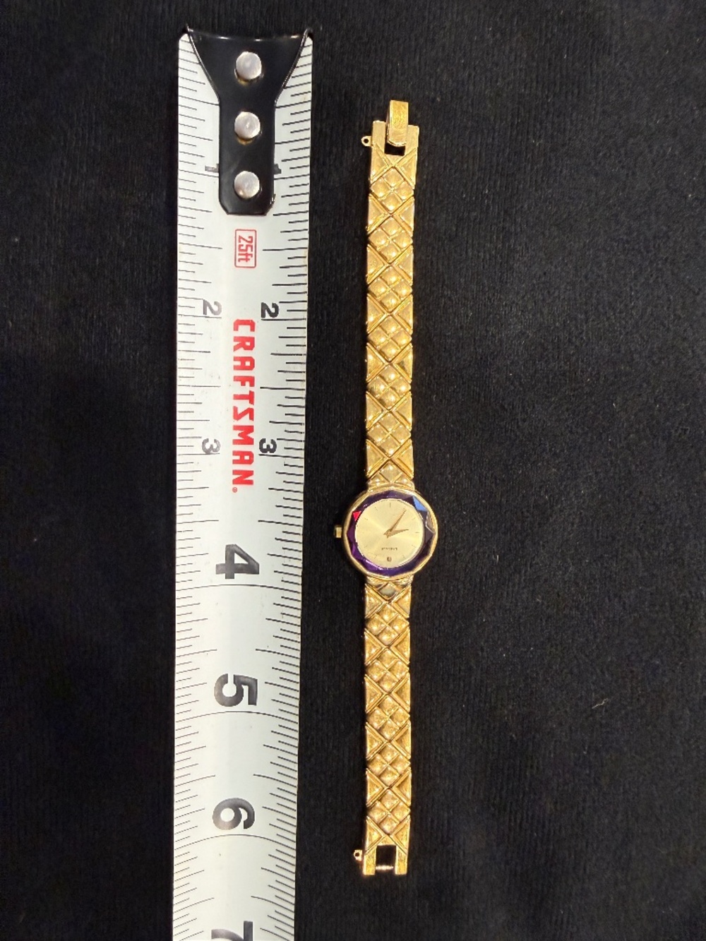 Vintage Seiko Lassale  Gold Watch. Rare Purple Faceted Crystal